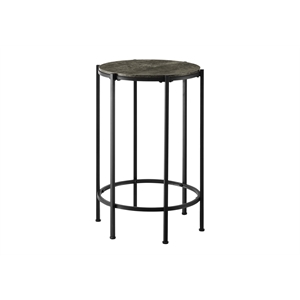 Pemberly Row 24&quot Round Accent Side Table in Dark Bronze Laminate