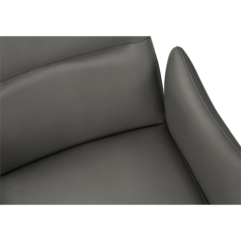 Pemberly Row Set of 2 Upholstered Dining Chairs in Gray Faux Leather