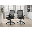 Pemberly Row Mid-Back Mesh Office Chair with Flip-Up Arms in Black