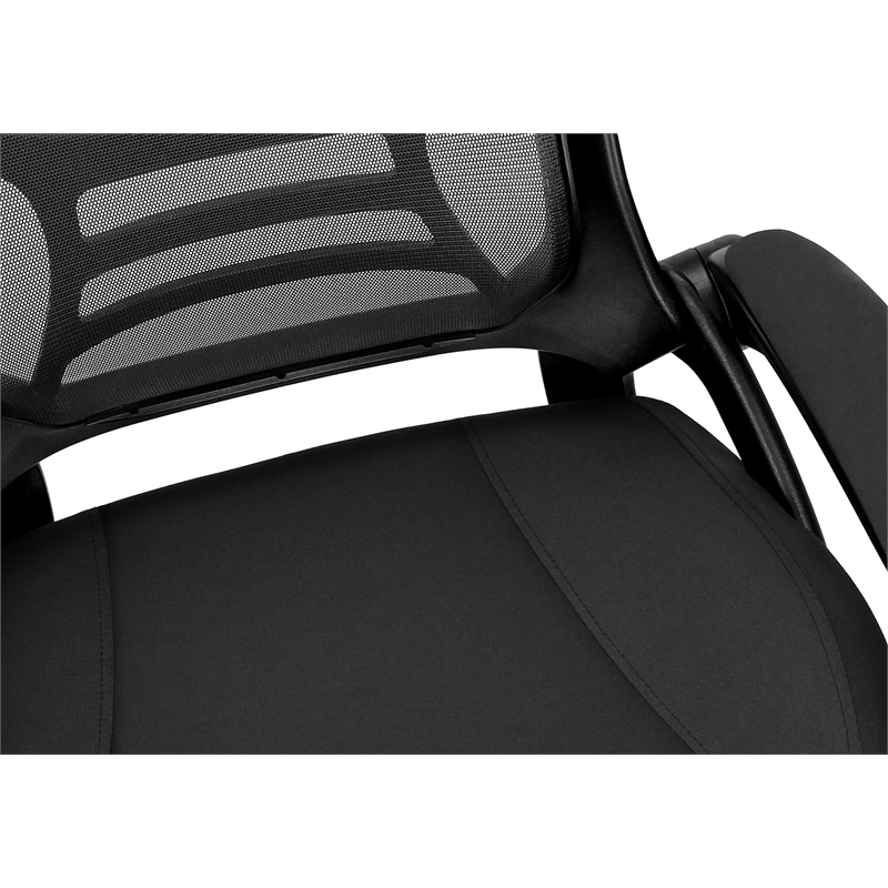 Pemberly Row Mid-Back Mesh Office Chair with Flip-Up Arms in Black