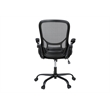 Pemberly Row Mid-Back Mesh Office Chair with Flip-Up Arms in Black