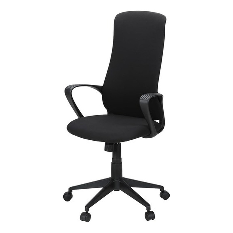 Pemberly Row High-Back Executive Office Chair in Black Fabric with Swivel Base