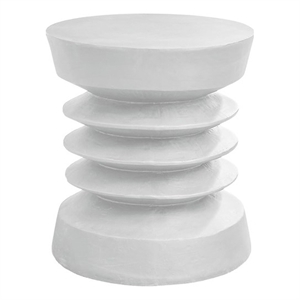 Pemberly Row 25&quot Round Coil-Design Indoor/Outdoor Accent Table in White