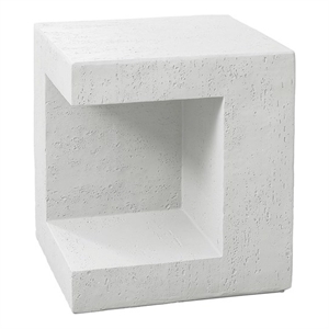 Pemberly Row 25&quot Square Cube Indoor/Outdoor Accent Table in White