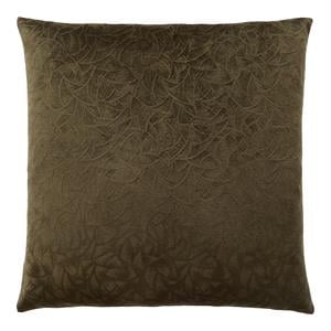 Pemberly Row 18x18 Floral Velvet Accent Throw Pillow in Dark Green