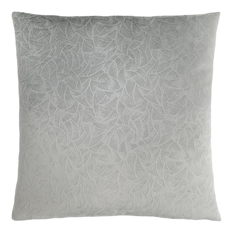 Pemberly Row 18x18 Floral Velvet Accent Throw Pillow in Light Gray