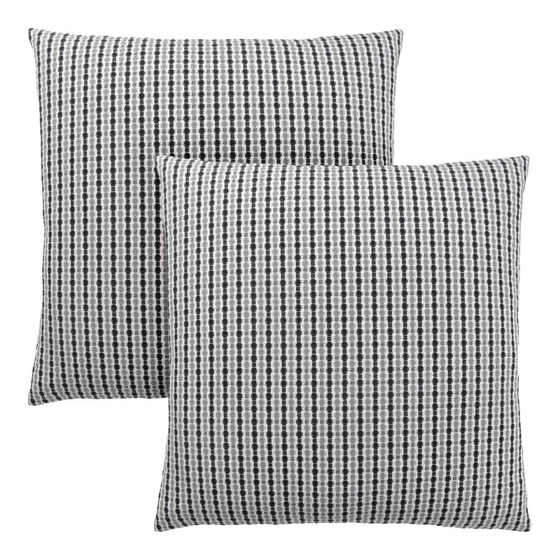 Pemberly Row 18x18 Woven Dot Pattern Accent Throw Pillow Set of 2 in Gray