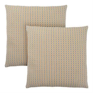 Pemberly Row 18x18 Woven Dot Pattern Accent Throw Pillow Set of 2 in Gold