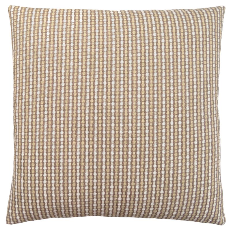 Pemberly Row 18x18 Woven Dot Pattern Accent Throw Pillow in Taupe