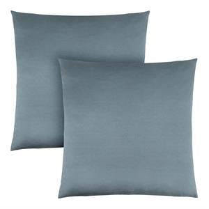 Pemberly Row 18x18 Satin Accent Throw Pillow Set of 2 in Pale Blue