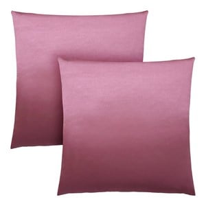 Pemberly Row 18x18 Satin Accent Throw Pillow Set of 2 in Pink