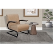 Pemberly Row Industrial Accent Chair with Metal Frame and Wood Arms