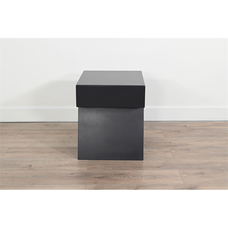 Pemberly Row Contemporary Nesting Accent Table Set with Round Wood Stool
