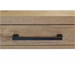 Pemberly Row Wood L-Desk with Return & Power Center & Pencil Drawer in Brown