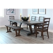 Pemberly Row Folding Leaf Extension Dining Set with 4 Chairs and Bench