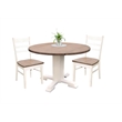 Pemberly Row Drop Leaf Round Dining Set for 2 in Mahogany Two-Tone