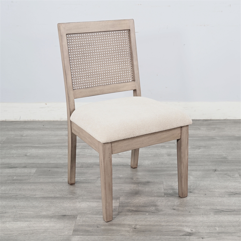 Pemberly Row Cane Back Wood Dining Chair with Cushioned Seat (Set of 2)