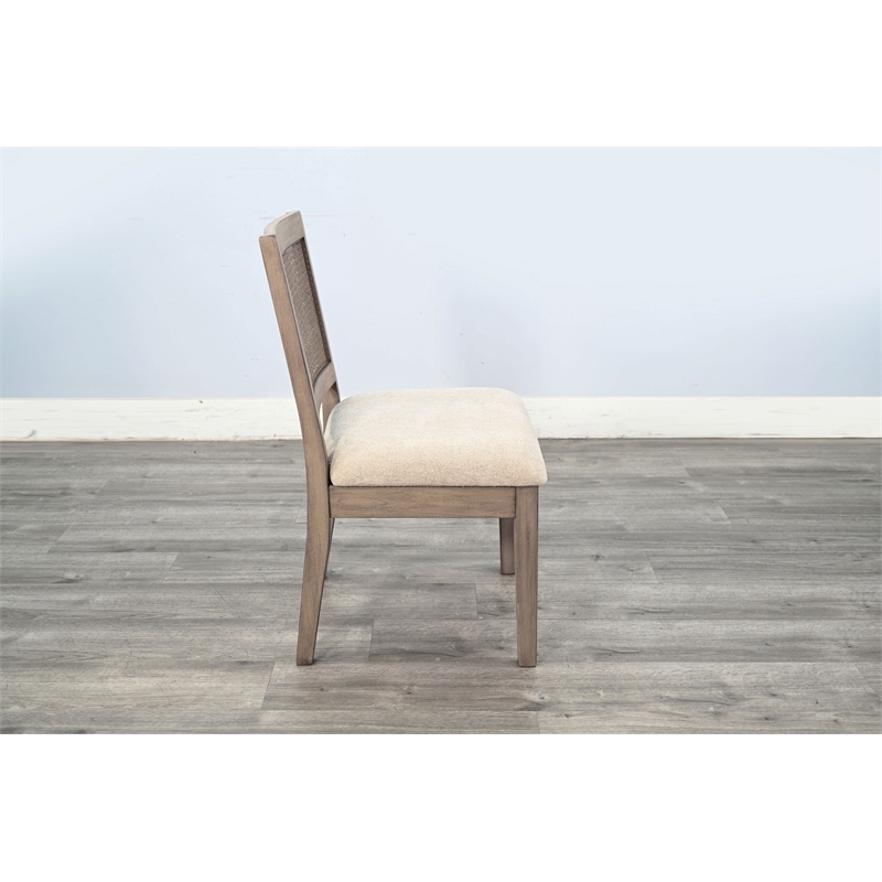 Pemberly Row Cane Back Wood Dining Chair with Cushioned Seat (Set of 2)
