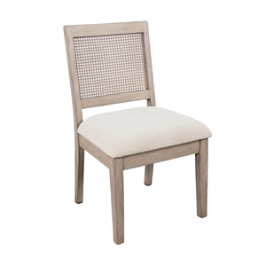 Pemberly Row Cane Back Wood Dining Chair with Cushioned Seat (Set of 2)