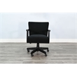 Pemberly Row Contemporary Swivel Game Chair with Casters and Wood Arms