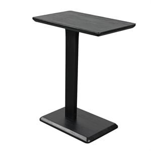 Pemberly Row C-Base Accent Table for Drinks and Laptops in Black