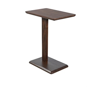 Pemberly Row C-Base Accent Table for Drinks and Laptops in Walnut