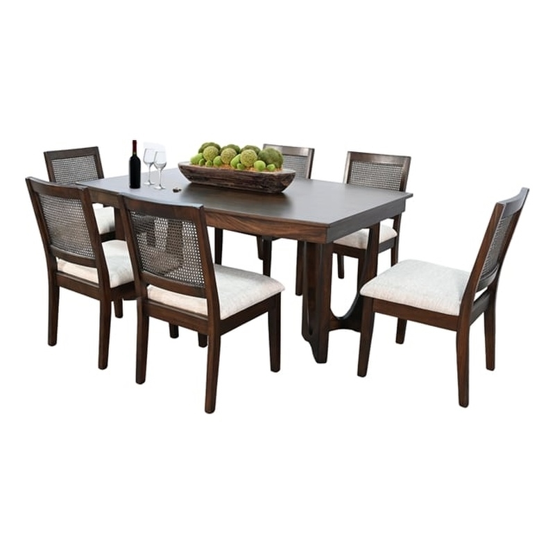 Pemberly Row Mahogany 7-Piece Extension Dining Set in Coffee Bean Finish