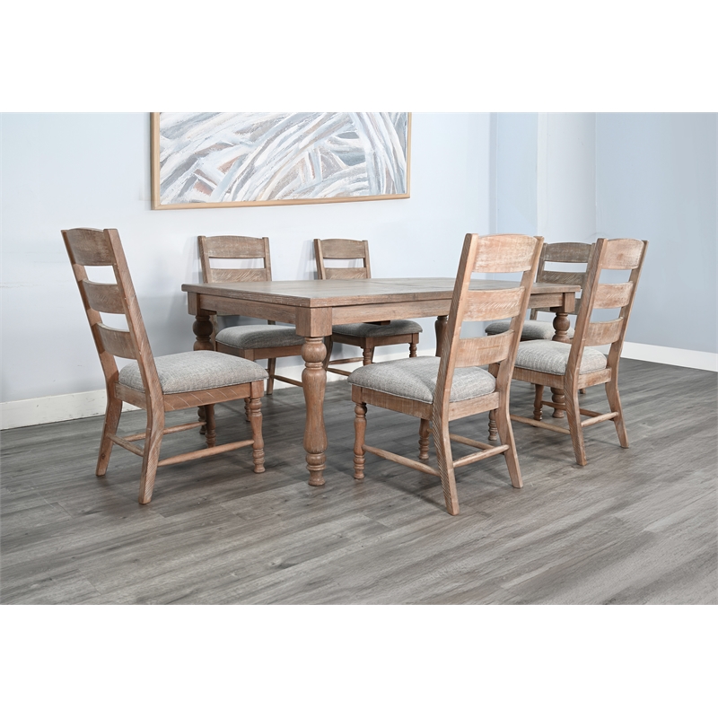 Pemberly Row 7-Piece Rectangular Extension Dining Set with Turned Legs