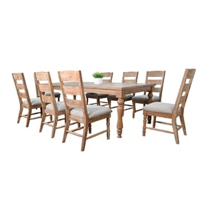 Pemberly Row 9-Piece Rectangular Extension Dining Set with Turned Legs