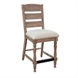 Pemberly Row Rustic Ladder-Back Counter Stool with Cushion Seat (Set of 2)