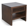 Pemberly Row Coffee Brown End Table with Slatted Drawer and Open Shelf