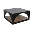Pemberly Row Wood Coffee Table with Arched Open Shelf and Casters