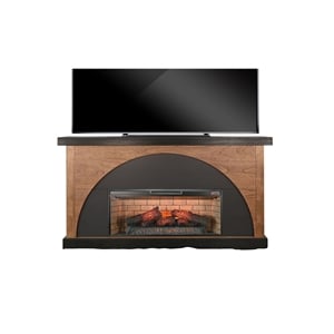 Pemberly Row 42&quot Arched Electric Fireplace Console with Natural Wood Accent
