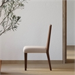 Pemberly Row Wood Dining Table Set with 6 Upholstered Chairs in Walnut