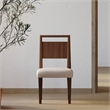 Pemberly Row Wood Dining Table Set with 6 Upholstered Chairs in Walnut