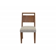 Pemberly Row Wood Dining Table Set with 6 Upholstered Chairs in Walnut