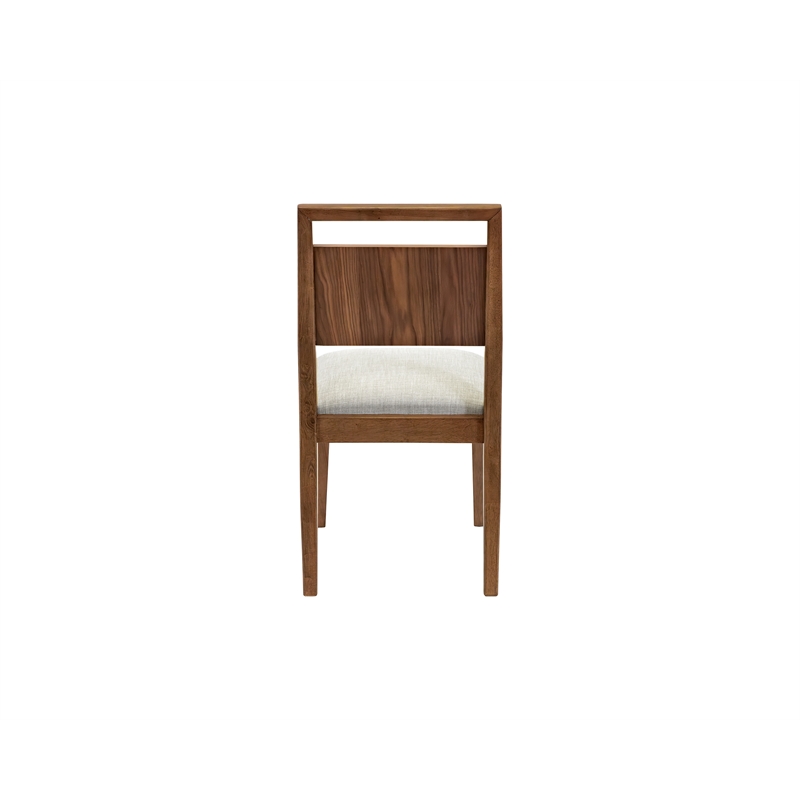 Pemberly Row Wood Dining Table Set with 6 Upholstered Chairs in Walnut