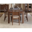 Pemberly Row Wood Dining Table Set with 6 Upholstered Chairs in Walnut