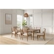 Pemberly Row Dining Table Set with 8 Chairs and Extension Leaf in Brown