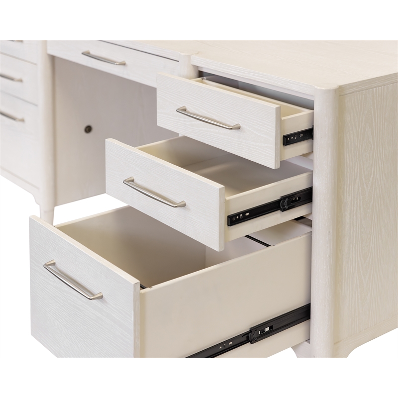 Pemberly Row Double Pedestal Executive Desk with File Drawers Fully Assembled