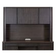 Pemberly Row Executive Credenza & Hutch with Fluted Tambour Detail in Chocolate
