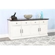 Pemberly Row Two-Tone Wood Credenza with Concealed Storage in Natural and Brown