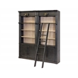 Pemberly Row Contemporary Decorative Solid Wood Library Ladder in Black