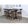 Pemberly Row Rectangular Pub Table Set with 6 Stools and Metal Footrest