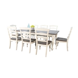 Pemberly Row Farmhouse Rectangular Extension Dining Table Set with Turned Legs