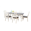 Pemberly Row Farmhouse Rectangular Extension Dining Table Set with Bench