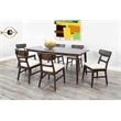 Pemberly Row Mid-Century Solid Wood 7-Piece Dining Set in Walnut