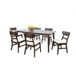 Pemberly Row Mid-Century Solid Wood 7-Piece Dining Set in Walnut