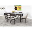 Pemberly Row Mid-Century Solid Wood 7-Piece Dining Set with Cushioned Chairs