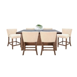 Pemberly Row Two-Tone Counter Height 7-Piece Wood Dining Set